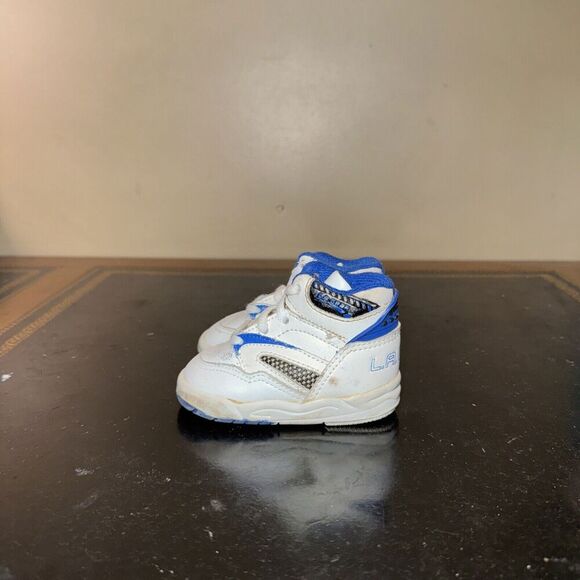 L.A. GEAR Blue White Vintage Hightop Sneakers Toddler Bag Boys Size 2C - Picture 3 of 5